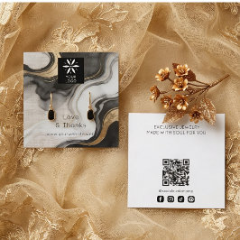 Stijlvolle Zwarte Gouden Sieraden Displaykaart TMF Vierkante Visitekaartje