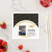 Stijlvolle zwarte goudfoto Afstuderen Servet (Insitu)