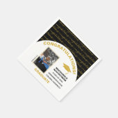 Stijlvolle zwarte goudfoto Afstuderen Servet (Hoek)