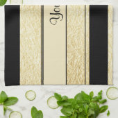 Stijlvolle zwarte & goudoliestapels theedoek (Gevouwen)