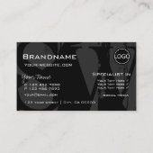 Stijlvolle zwarte grijs met Logo en monogram Visitekaartje (Achterkant)