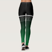 Stijlvolle zwarte groene verloopwerkout leggings (Achterkant)