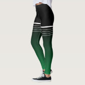 Stijlvolle zwarte groene verloopwerkout leggings (Links)