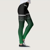 Stijlvolle zwarte groene verloopwerkout leggings (Rechts)