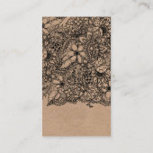 Stijlvolle zwarte hallo florale krafttypografie visitekaartje (Achterkant)