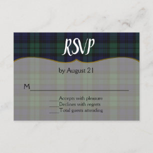 Stijlvolle zwarte horloge Tartan bruiloft RSVP Kaa