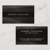 Stijlvolle zwarte houtelegante professional visitekaartje (Voorkant / Achterkant)