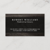 Stijlvolle zwarte houtelegante professional visitekaartje (Achterkant)