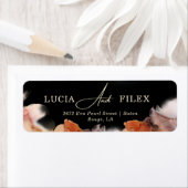 Stijlvolle zwarte inkt typografie retouradres etiket (Insitu)