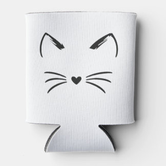 Stijlvolle Zwarte Kattenoren & Snorharen Hart Blikjeskoeler