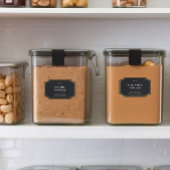 Stijlvolle zwarte keuken pantry voedsel opslag lab sticker