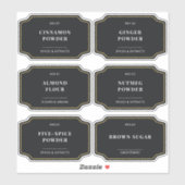 Stijlvolle zwarte keuken pantry voedsel opslag lab sticker (Vel)