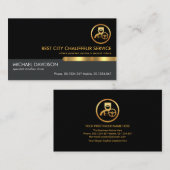 Stijlvolle zwarte laag Gold Tab Chauffeur-driver Visitekaartje (Voorkant / Achterkant)