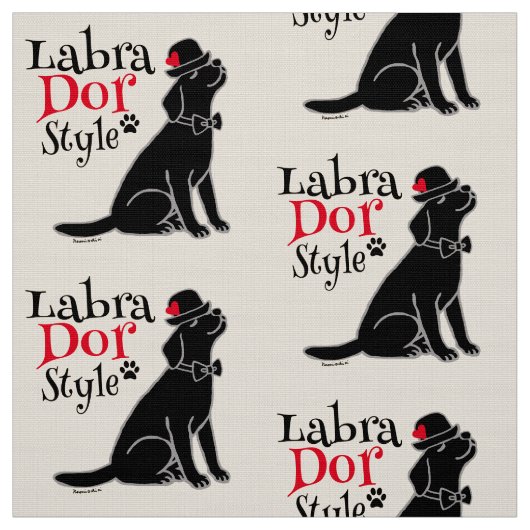 Stijlvolle zwarte labrador stof (Swatch)