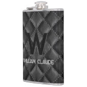Stijlvolle zwarte leren monogram heupfles (Links)