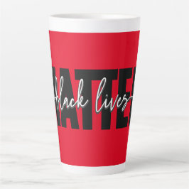 Stijlvolle zwarte liften in Typografie Latte Mok
