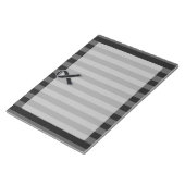 Stijlvolle Zwarte Lint Awareness Verticale Strepen Notitieblok (Schuin)