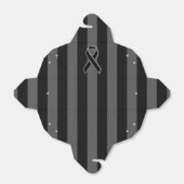 Stijlvolle zwarte lintgevoeligheid verticale strep bedankdoosjes (Uitgevouwen)