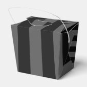 Stijlvolle zwarte lintgevoeligheid verticale strep bedankdoosjes (Achterkant)