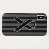 Stijlvolle zwarte lintgevoeligheid verticale strep Case-Mate iPhone case (Achterkant (horizontaal))