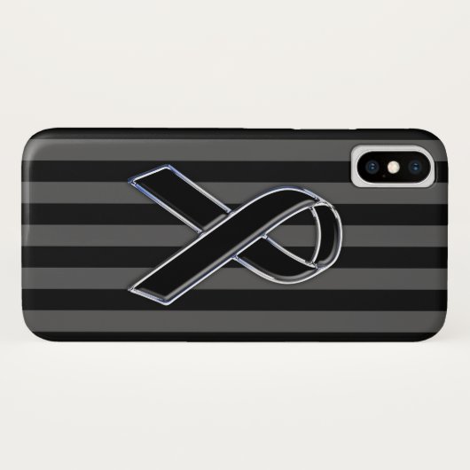 Stijlvolle zwarte lintgevoeligheid verticale strep Case-Mate iPhone case (Achterkant (horizontaal))