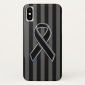 Stijlvolle zwarte lintgevoeligheid verticale strep Case-Mate iPhone case (Achterkant)