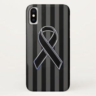 Stijlvolle zwarte lintgevoeligheid verticale strep iPhone x hoesje