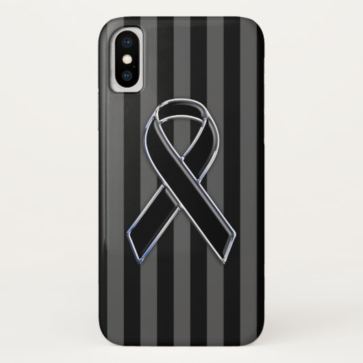Stijlvolle zwarte lintgevoeligheid verticale strep Case-Mate iPhone case (Achterkant)