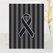 Stijlvolle zwarte lintgevoeligheid verticale strep kaart (Gele Bloem)