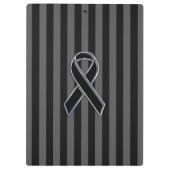 Stijlvolle zwarte lintgevoeligheid verticale strep klembord (Achterkant)