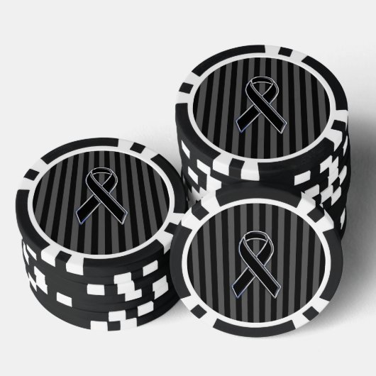 Stijlvolle zwarte lintgevoeligheid verticale strep poker chips (Opstapeling)