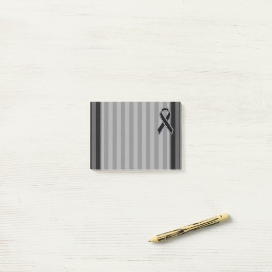 Stijlvolle zwarte lintgevoeligheid verticale strep post-it® notes (Op bureau)