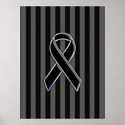 Stijlvolle zwarte lintgevoeligheid verticale strep poster (Voorkant)