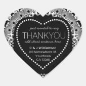 Stijlvolle zwarte luis Hartelijk dank voor uw hart Hart Sticker (Voorkant)