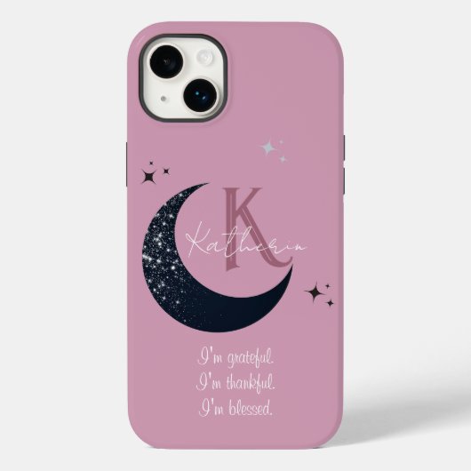 Stijlvolle zwarte maan Case-Mate iPhone case (Achterkant)