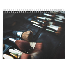 Stijlvolle zwarte make-up artiest kalender
