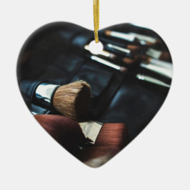 Stijlvolle zwarte make-up artiest keramisch ornament