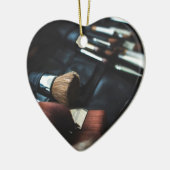 Stijlvolle zwarte make-up artiest keramisch ornament (Links)