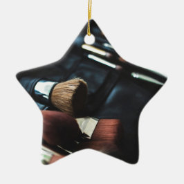 Stijlvolle zwarte make-up artiest keramisch ornament