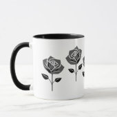 Stijlvolle zwarte, minimalistische roos. mok (Links)