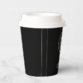 Stijlvolle zwarte minimalistische zakelijke Logo C Papieren Bekers (Rechts)