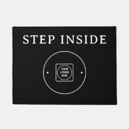 Stijlvolle zwarte moderne bedrijfslogo deurmat