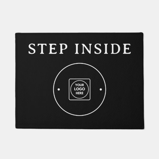 Stijlvolle zwarte moderne bedrijfslogo deurmat (Voorkant)