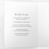 Stijlvolle Zwarte Moderne Bruiloft Drieluik Uitnodiging (Binnenzijde eerst)