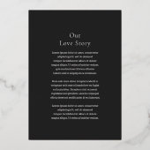 Stijlvolle zwarte moderne bruiloft folie uitnodiging (Achterkant)