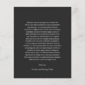 Stijlvolle zwarte moderne budget bruiloft dank u k (Achterkant)