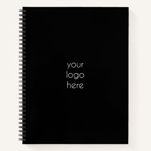 Stijlvolle zwarte moderne professionele Logo Notitieboek (Voorkant)