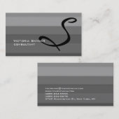 Stijlvolle zwarte monogram Professional Visitekaartje (Voorkant / Achterkant)