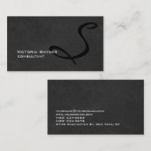 Stijlvolle zwarte monogram Professional Visitekaartje (Voorkant / Achterkant)