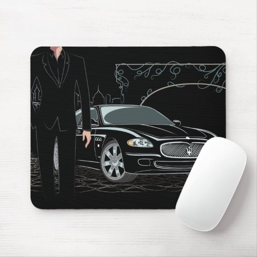 Stijlvolle zwarte Mousepad Muismat (Met muis)